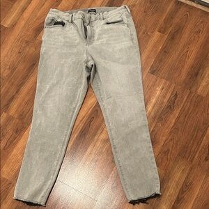 Express Light Gray Ankle Jeans
